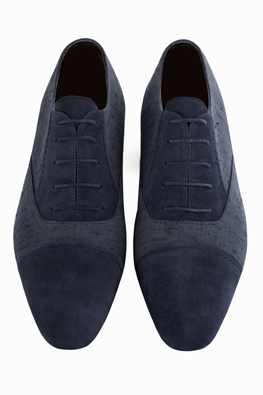 Chaussures homme à lacets type derbies ou richelieux :  couleur bleu marine.. Vue du dessus - Florence KOOIJMAN