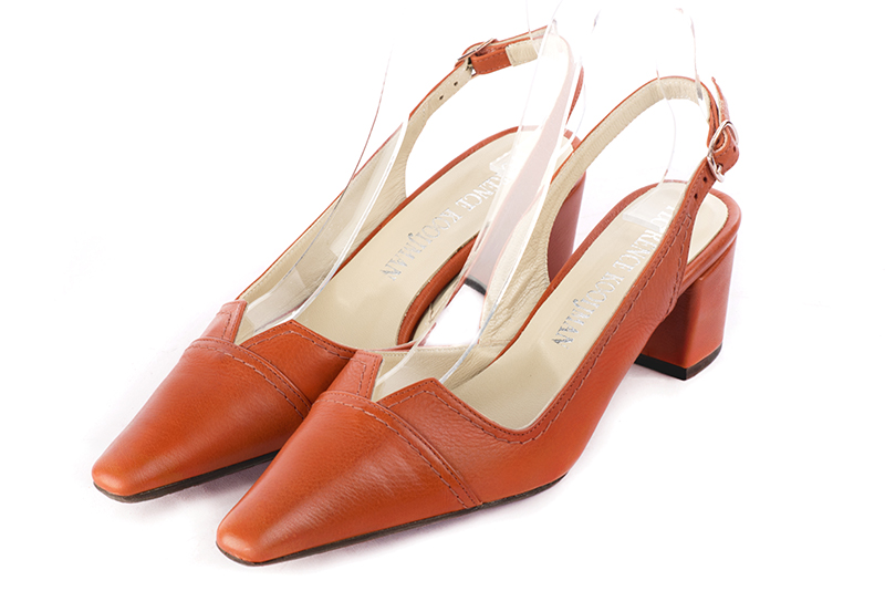 Chaussures habillées orange clémentine pour femme - Florence KOOIJMAN