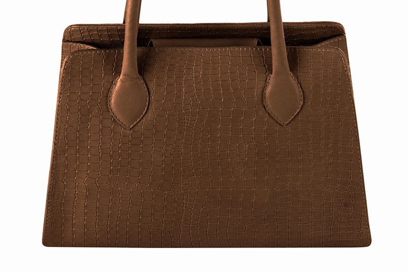 Luxueux sac à main, élégant et raffiné, coloris marron caramel. Personnalisation : Choix des cuirs et des couleurs. - Florence KOOIJMAN