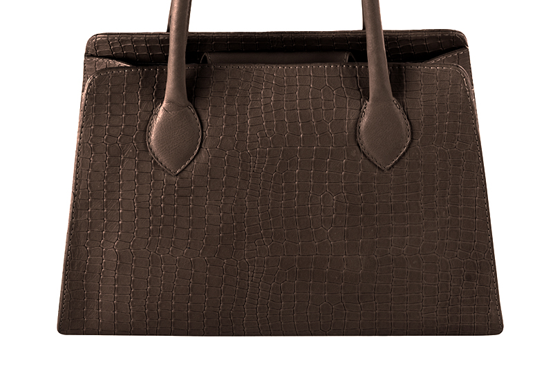 Luxueux sac à main, élégant et raffiné, coloris marron ébène. Personnalisation : Choix des cuirs et des couleurs. - Florence KOOIJMAN