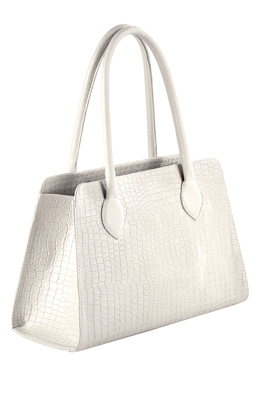 Luxueux sac à main, élégant et raffiné, coloris blanc cassé. Personnalisation : Choix des cuirs et des couleurs. - Florence KOOIJMAN