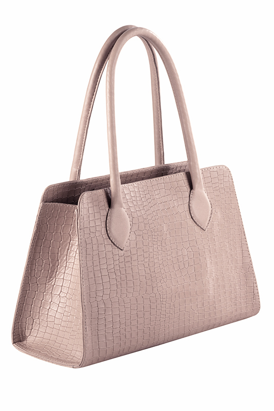 Luxueux sac à main, élégant et raffiné, coloris rose poudré. Personnalisation : Choix des cuirs et des couleurs. - Florence KOOIJMAN