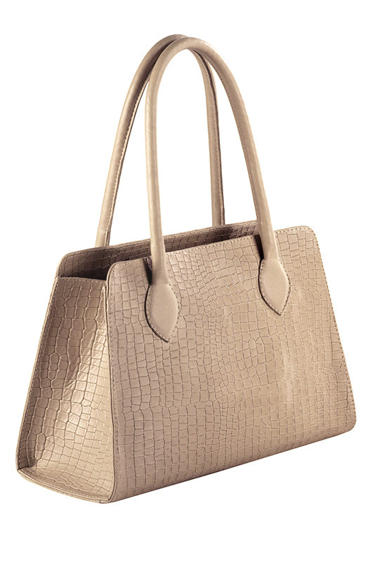 Luxueux sac à main, élégant et raffiné, coloris beige sahara. Personnalisation : Choix des cuirs et des couleurs. - Florence KOOIJMAN