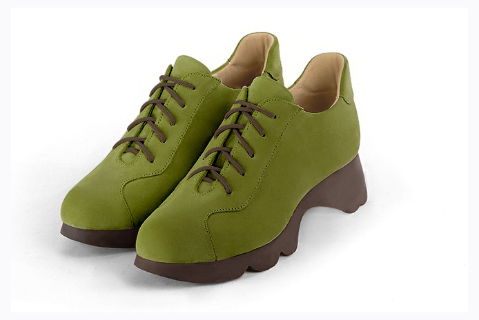 Chaussures à lacets habillées vert pistache pour femme - Florence KOOIJMAN