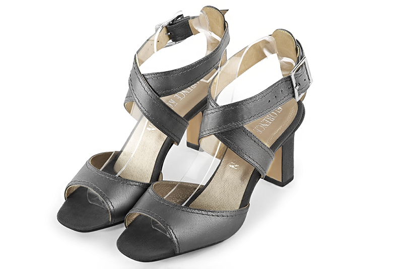 Sandales habillées gris acier pour femme - Florence KOOIJMAN