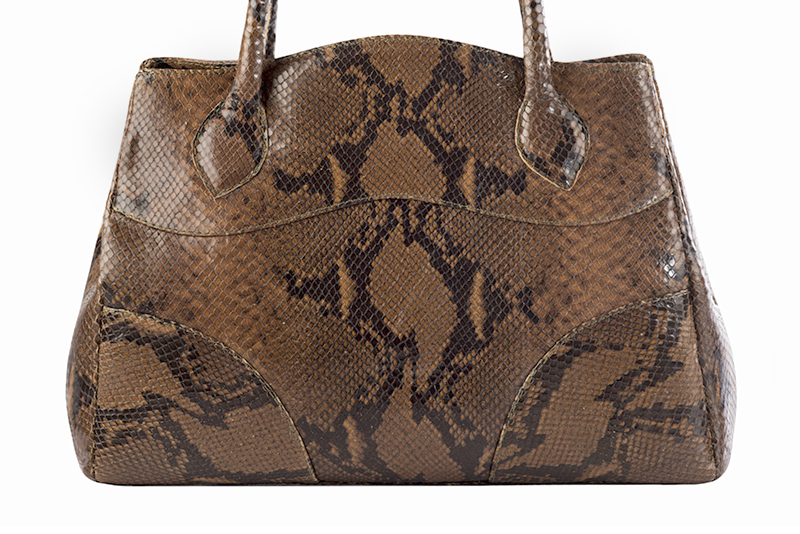 Luxueux grand sac à main, élégant et raffiné, coloris marron chocolat. Personnalisation : Choix des cuirs et des couleurs. - Florence KOOIJMAN
