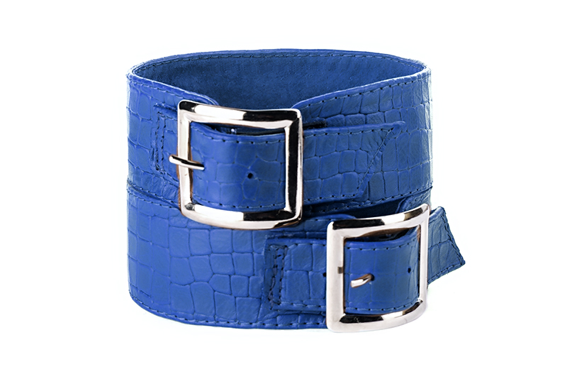 Bracelets pour bottes et cuissardes : A porter sur des bottes ou cuissardes en haut des mollets | couleur bleu électrique Vue avant - Florence KOOIJMAN