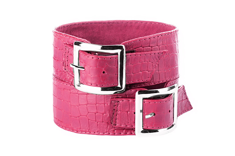 Bracelets pour bottes et cuissardes : A porter sur des bottes ou cuissardes en haut des mollets | couleur rose fuchsia Vue avant - Florence KOOIJMAN