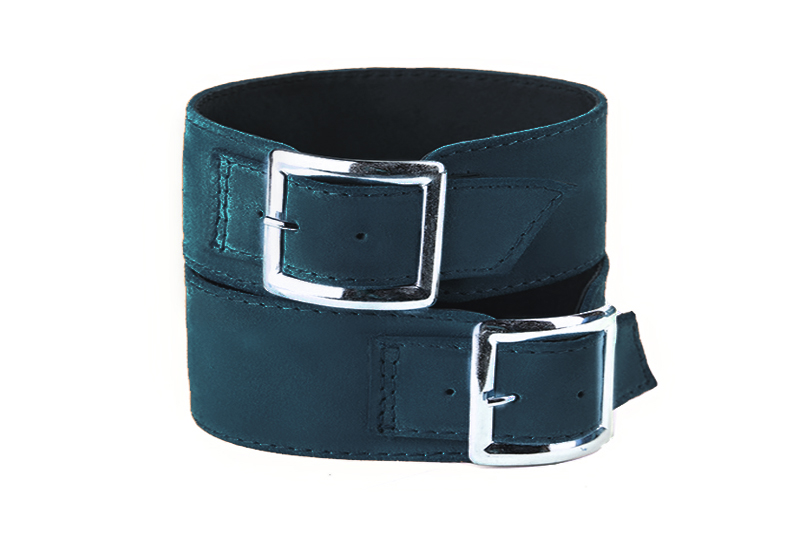 Bracelets pour bottes et cuissardes : A porter sur des bottes ou cuissardes en haut des mollets | couleur bleu canard Vue avant - Florence KOOIJMAN