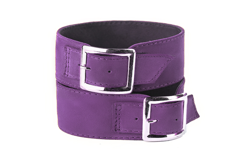 Bracelets pour bottes et cuissardes : A porter sur des bottes ou cuissardes en haut des mollets | couleur violet améthyste Vue avant - Florence KOOIJMAN