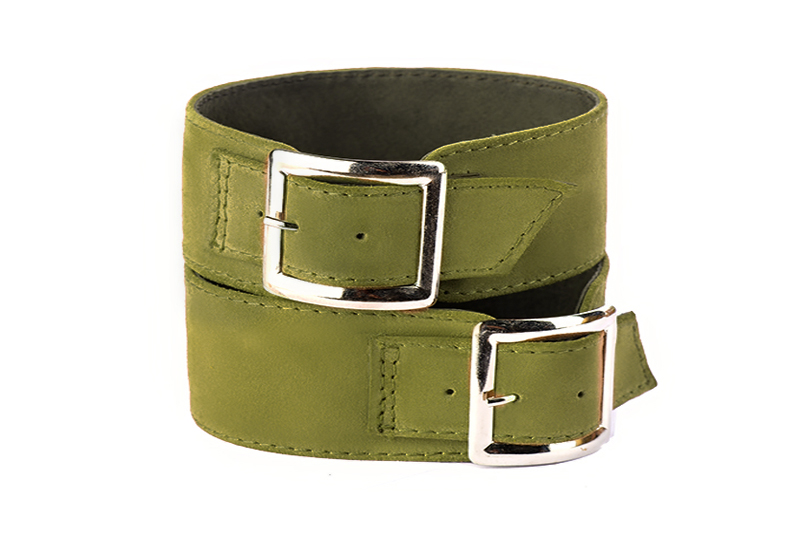Bracelets pour bottes et cuissardes : A porter sur des bottes ou cuissardes en haut des mollets | couleur vert pistache Vue avant - Florence KOOIJMAN