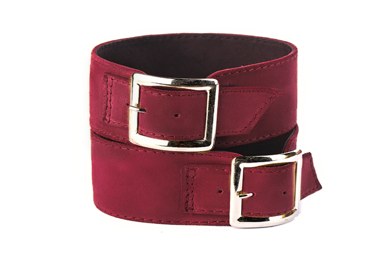 Bracelets pour bottes et cuissardes : A porter sur des bottes ou cuissardes en haut des mollets | couleur rouge bordeaux Vue avant - Florence KOOIJMAN
