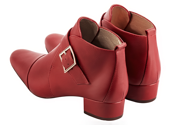 Boots grande taille Florence KOOIJMAN - Boots Rouge, pour Femme, petit talon, du 35 au 43.