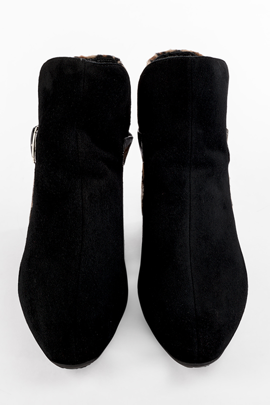 Boots tendance Florence KOOIJMAN - Boots Femme léopard et noir talon plat, cheville fine, pour slim et jupe, du 35 au 43