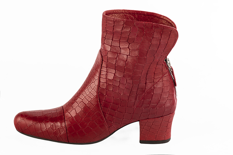 Boots haut de gamme Florence KOOIJMAN - Boots Femme, rouge, sur petit talon bottier