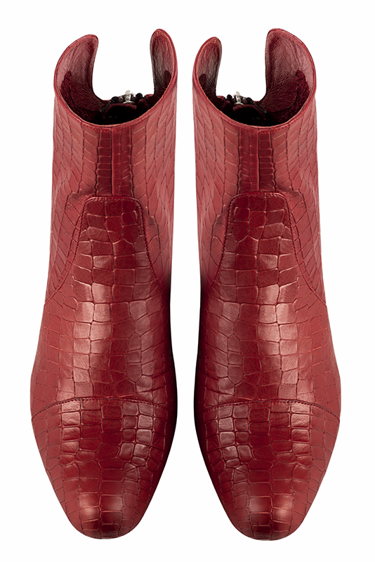 Boots tendance Florence KOOIJMAN - Boots Femme, rouge, sur petit talon bottier