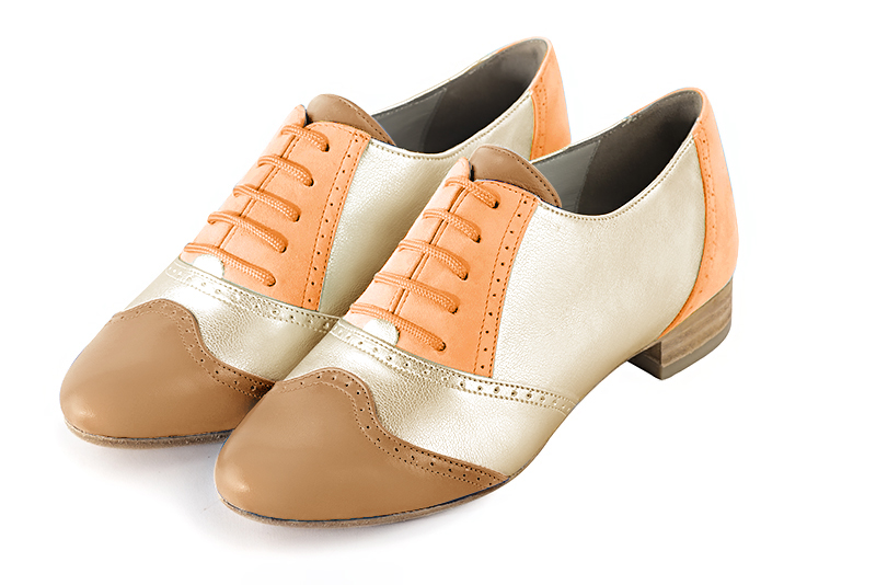 Chaussures à lacets habillées orange curcuma pour femme - Florence KOOIJMAN