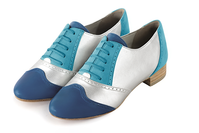 Chaussures à lacets habillées bleu canard pour femme - Florence KOOIJMAN