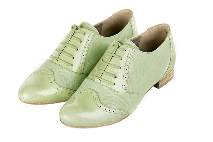 Chaussures à lacets habillées vert tilleul pour femme - Florence KOOIJMAN