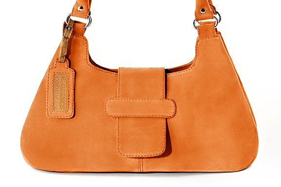 Luxueux sac à main, élégant et raffiné, coloris orange abricot. Personnalisation : Choix des cuirs et des couleurs. - Florence KOOIJMAN