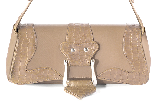 Luxueux petit sac à main, élégant et raffiné, coloris beige sahara. Personnalisation : Choix des cuirs et des couleurs. - Florence KOOIJMAN