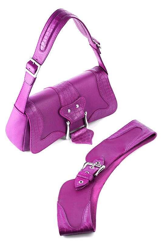 Luxueux petit sac à main, élégant et raffiné, coloris violet mauve. Personnalisation : Choix des cuirs et des couleurs. - Florence KOOIJMAN