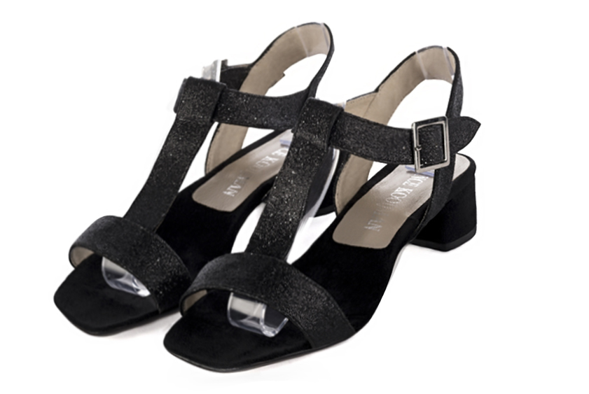 Sandales habillées noir brillant pour femme - Florence KOOIJMAN
