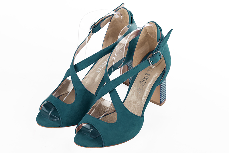 Sandales habillées bleu canard pour femme - Florence KOOIJMAN