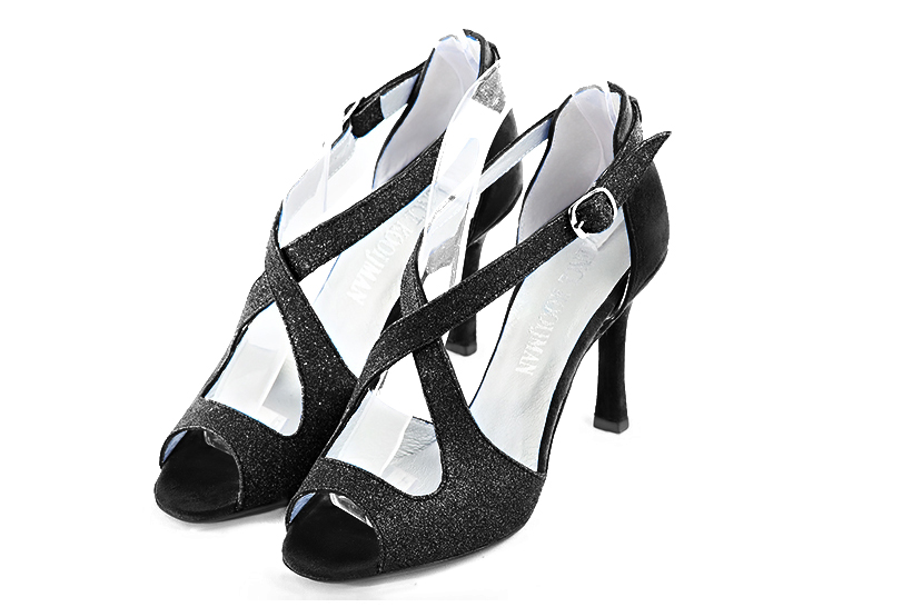 Sandales habillées noir brillant pour femme - Florence KOOIJMAN