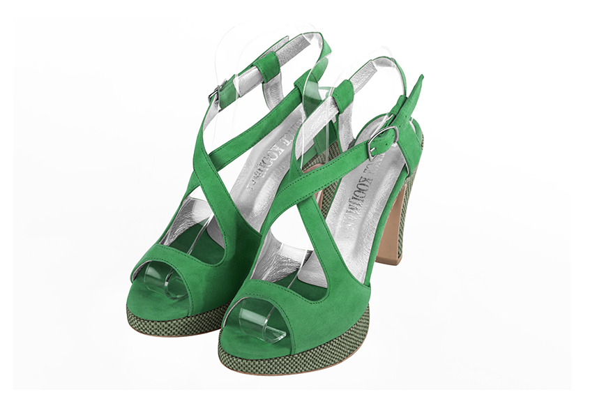 Sandales habillées vert émeraude pour femme - Florence KOOIJMAN