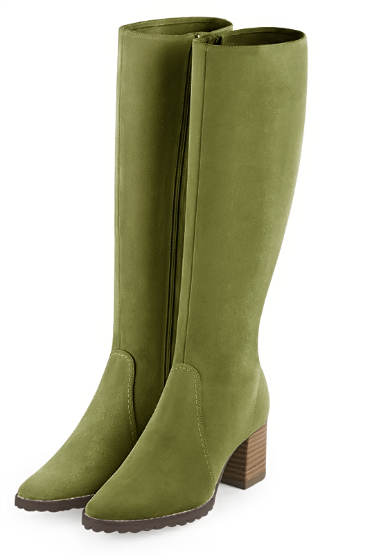 Bottes habillées vert pistache pour femme - Florence KOOIJMAN