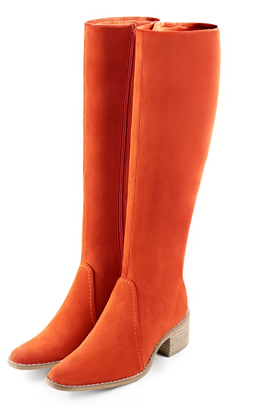 Bottes habillées orange clémentine pour femme - Florence KOOIJMAN