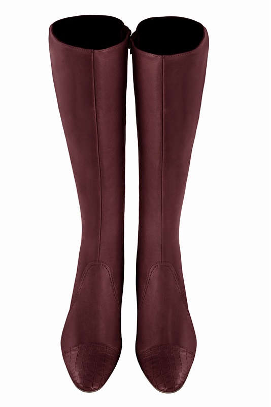 Bottes haut de gamme Florence KOOIJMAN - Bottes Femmes, en cuir Bordeaux
