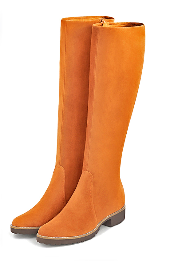 Bottes habillées orange abricot pour femme - Florence KOOIJMAN