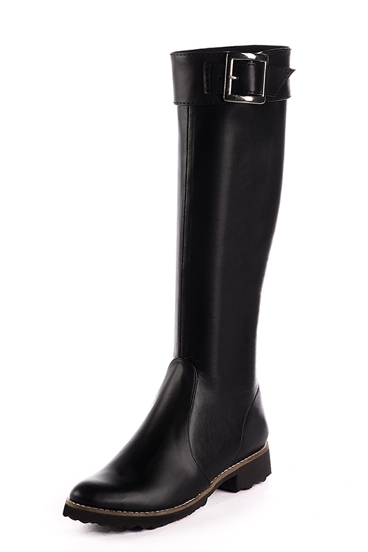 Bottes haut de gamme Florence KOOIJMAN - Botte Cavalière collection Hiver 2016 en cuir lisse noir sur Semelle gomme confortable du 35 au 43