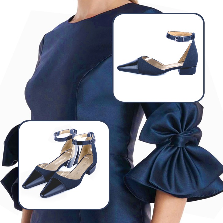 Chaussures bride cheville femme pour une tenue bleu marine