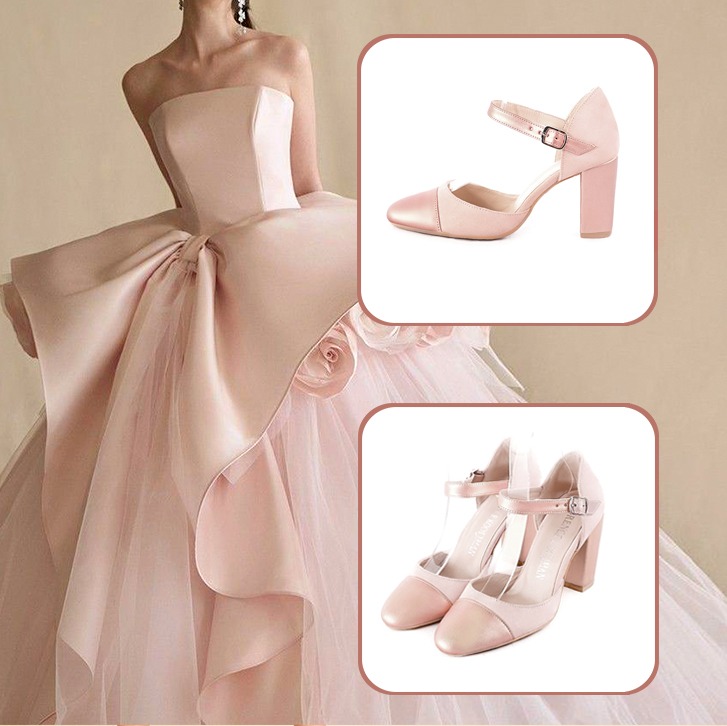 Chaussures bride cou-de-pied femme pour une tenue rose poudré