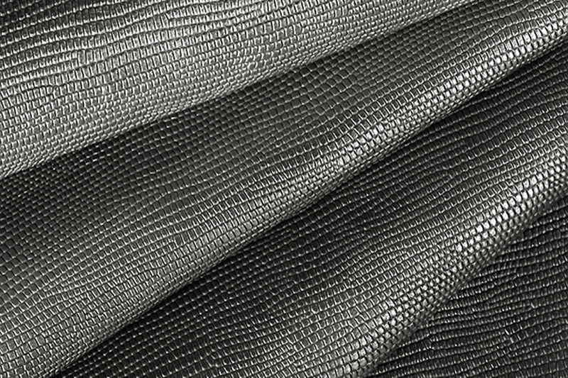 Cuir métallisé : Lézard Magnetic gris acier - Personnalisation Florence KOOIJMAN
