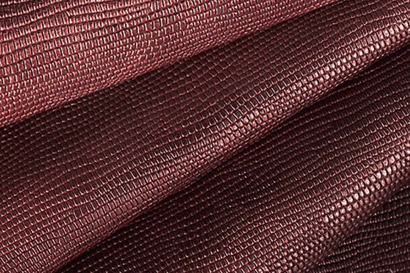 Cuir métallisé : Lézard Magnetic rouge bordeaux - Personnalisation Florence KOOIJMAN
