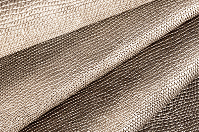 Cuir métallisé : Lézard Magnetic beige sahara - Personnalisation Florence KOOIJMAN