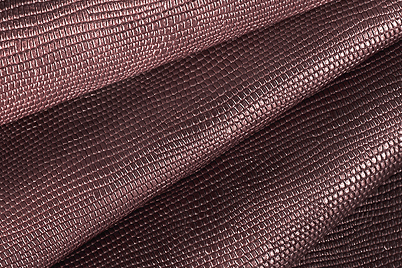 Cuir métallisé : Lézard Magnetic rouge aubergine - Personnalisation Florence KOOIJMAN