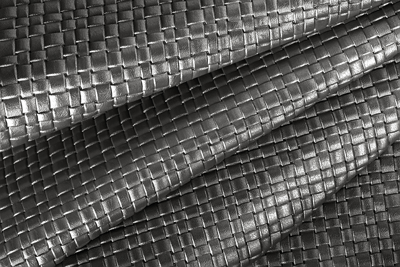 Cuir métallisé : Tressé Magnetic gris acier - Personnalisation Florence KOOIJMAN