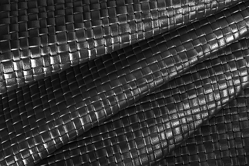 Cuir métallisé : Tressé Magnetic noir satiné - Personnalisation Florence KOOIJMAN