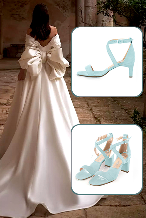 Sandales femme brides croisées fermées à l'arrière. .  - Vue du dessus