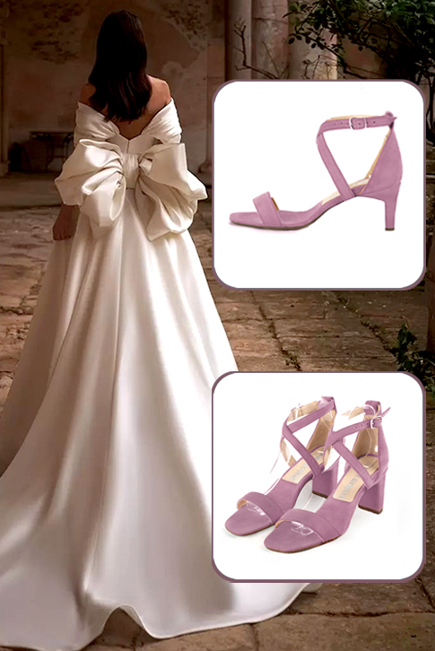 Sandales femme brides croisées fermées à l'arrière. .  - Vue du dessus