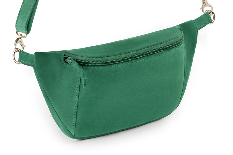 Petit sac à main habillé cuir vert émeraude - Vue avant