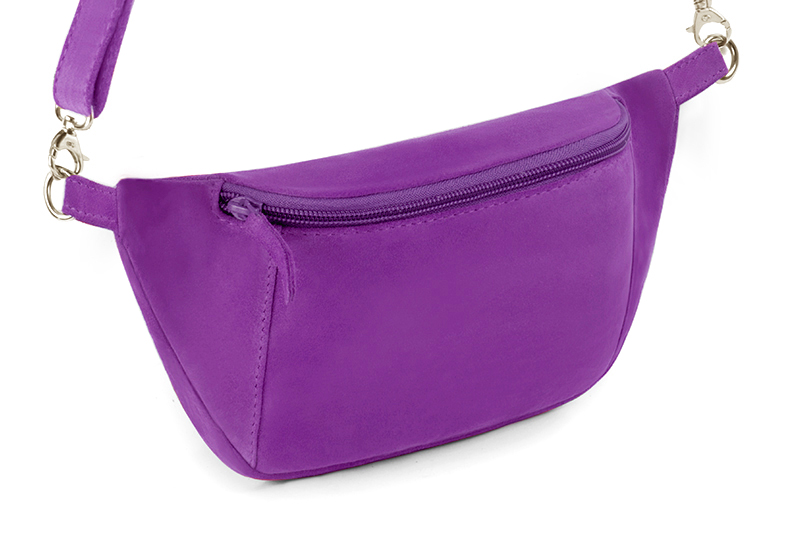 Petit sac à main habillé cuir violet mauve - Vue avant