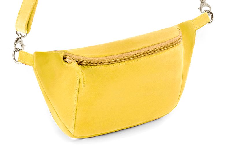 Petit sac à main habillé cuir jaune - Vue avant