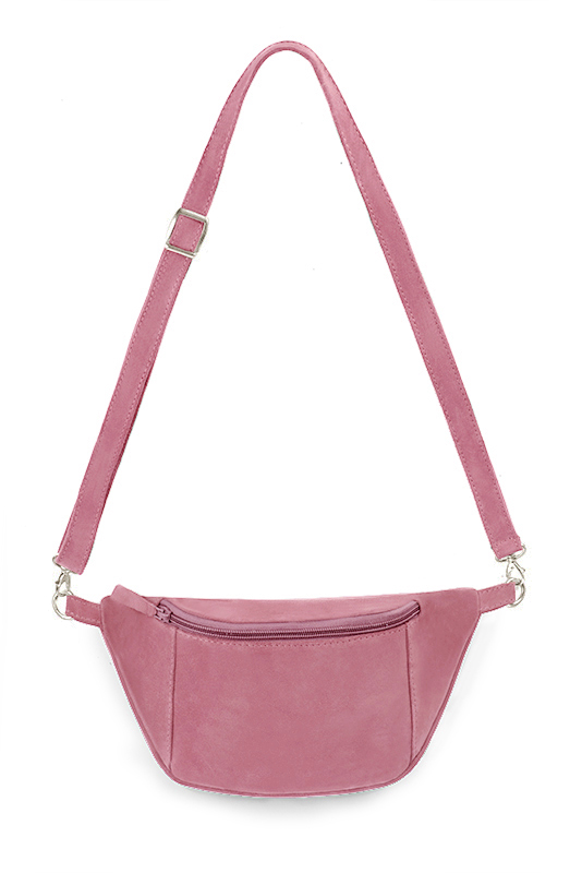 Petit sac à main habillé cuir rose camélia - Vue du dessus