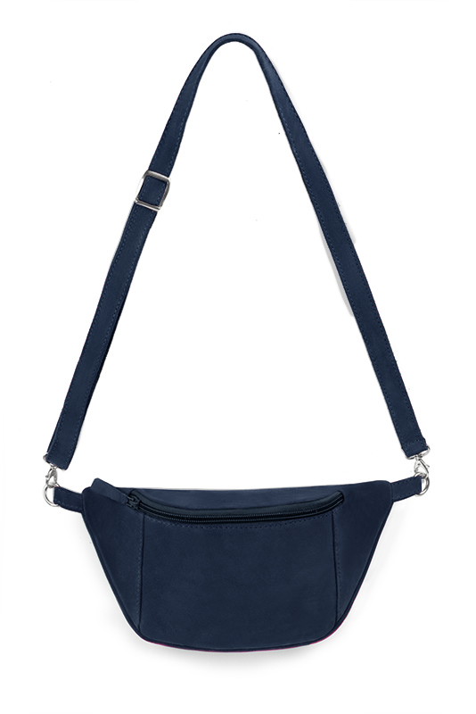 Pochette femme habillée  bleu marine pour mariage, cérémonies et soirées. 
            Personnalisation. Vue du dessus - Florence KOOIJMAN